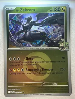 N's Zekrom (Poke Ball) 155/217 Holo ME: Ascended Heroes Pokemon Reverse Holo NM - Image 1