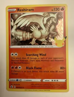 Reshiram 002/025 Holo Rare - 2021 Pokemon Celebrations 25th Anniversary - Image 1