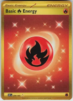 Pokemon Basic Fire Energy - 230/197 SV03: Obsidian Flames Hyper Rare NM - Image 1