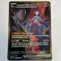 The Pokemon Company Team Rocket's Mewtwo ex 231/182 SV10 Full Art Holo SIR - Image 3