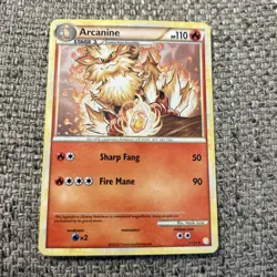 Pokemon TCG Arcanine 1/123 HeartGold SoulSilver (HS) Rare 2010 - Image 1