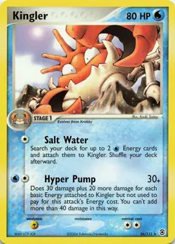 POKEMON Kingler #26/112 Normal FireRed & LeafGreen NM - Image 1