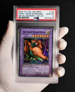 Yugioh Metal Raiders Twin-Headed Dragon MRD-120 1st Edition GEM MINT PSA 10 - Image 1