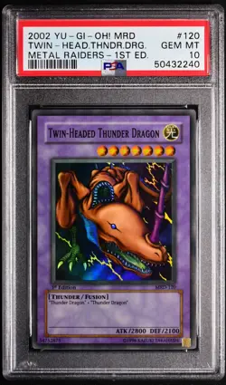 Yugioh Metal Raiders Twin-Headed Dragon MRD-120 1st Edition GEM MINT PSA 10 - Image 2