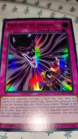 Yu-Gi-Oh! Maze of the Master 1st Edition Verdict of Anubis MZTM-EN009 Ultra Rare - Image 3
