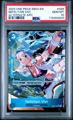 One Piece Extra Booster Anime 25th Coll #026 Nefeltari Vivi Alternate Art PSA 10 - Image 1