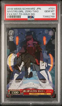 Weiss Schwarz Darling In the Franxx Zero Two Girl Full of Mysteries TD SP PSA 10 - Image 1