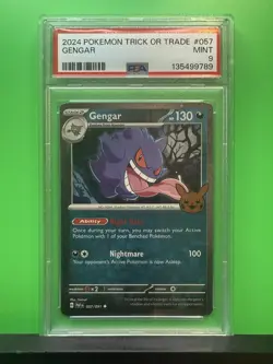 Pokemon TCG 2024 Trick or Trade Gengar 057/091 PSA 9 Cosmos Holo Rare Card - Image 1