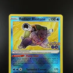 Radiant Blastoise 018/078 Pokemon Go Holo Card - Image 2