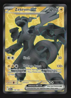 Zekrom EX 158/086 Pokemon Black Bolt Holo Full Art Card - Image 1