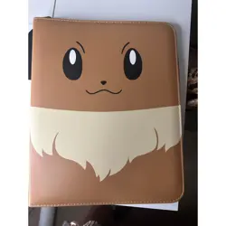 Pokemon Eevee Trading Card Binder Unisex OS Brown Excellent Zippered 3-Ring - Image 2