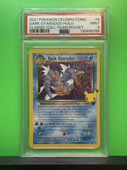 Pokemon TCG 2021 Celebrations Dark Gyarados 8/82 PSA 9 Holo Team Rocket Card - Image 1