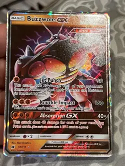 Buzzwole GX - 57/111 - Pokemon Crimson Invasion Sun & Moon Ultra Rare Card NM - Image 3