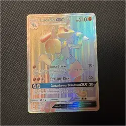 Pokemon Lucario GX 135/131 Ultra Rare Full Art Holo SM Forbidden Light Card - Image 1