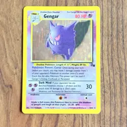 Pokemon TCG Gengar Fossil Holo Card 5/62 See Pics Holo Has Scratches - Image 1