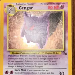 Pokemon TCG Gengar Fossil Holo Card 5/62 See Pics Holo Has Scratches - Image 3