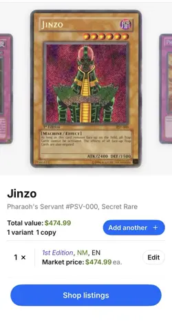 Yu GI Oh Jinzo PSV-000 Secret Rare Hologram Card Near Mint Condition - Image 3