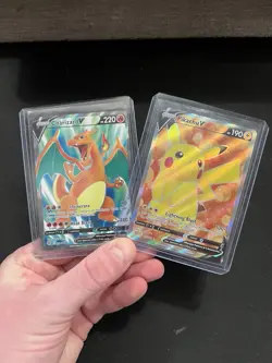 V Lot Pokemon Card Collection Vintage Holos Charizard Pikachu Full Arts NM+ - Image 1