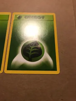 2X Grass Energy 99/102 Pokemon Base Set Shadowless Card WOTC Old Vintage NM 1999 - Image 5