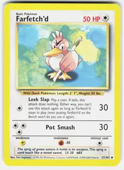 POKEMON FARFETCH'D 27 BASE SET UNLIMITED MP - Image 1