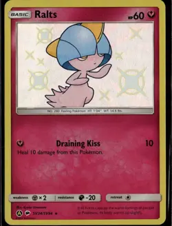 Ralts Shiny Holo Rare Hidden Fates: Shiny Vault SV34/SV94 Fairy Holofoil Pokemon - Image 1