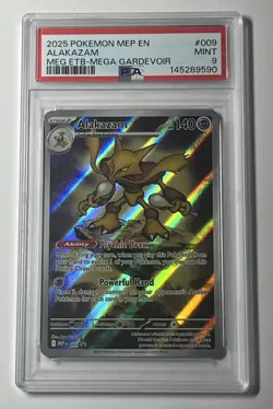 2025 Pokemon Alakazam Black Star Promo From Mega Gardevoir ETB 009 PSA 9 Mint - Image 1