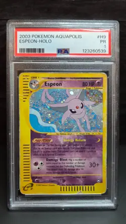 Pokemon Espeon #H9 Aquapolis Graded PSA 1 - Image 1