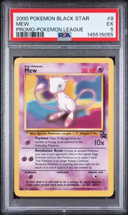 Mew 2000 Pokemon Promo Black Star #8 Promo-Pokemon League PSA 5 NEW SLAB - Image 1