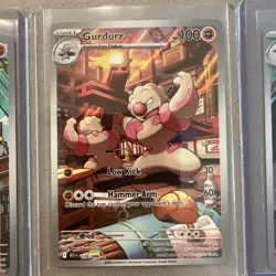 Pokemon TCG Timburr Gurdurr Conkeldurr 125,126,127 Illustration Rare IR Set - Image 3