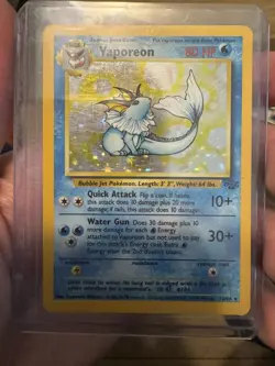 Vaporeon 12/64 Holo Rare Jungle Pokemon Unlimited Holo Heavily Played - Image 1