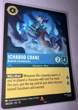 Ichabod Crane Bookish Schoolmaster 148/204 Whispers in the Well Disney Lorcana - Image 1
