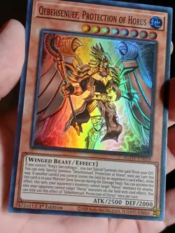 Yugioh Qebehsenuef, Protection of Horus AGOV-EN014 1st Edition Super Rare NM - Image 3