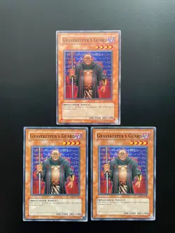 Yugioh Gravekeeper's Guard DR1-EN009 Unlimited Edition Common Damaged X3 - Image 1
