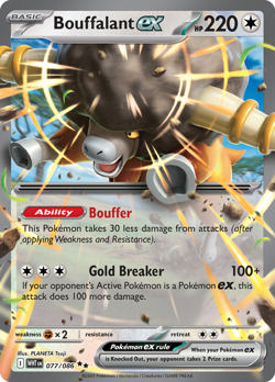 Bouffalant ex - 077/086 - Double Rare NM, English Pokemon White Flare - Image 1