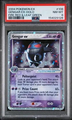 POKEMON 2004 GENGAR EX-HOLO EX FIRE RED & LEAF GREEN #108 PSA 8 WITH 3 SWIRLS - Image 2