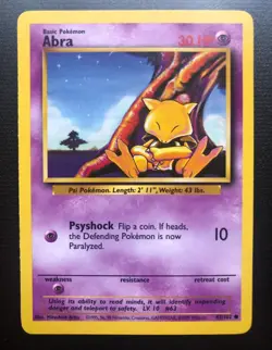 Pokemon TCG Abra 43 / Kadabra 32/ Psychic Energy 101 Base Set Common / Uncommon - Image 3