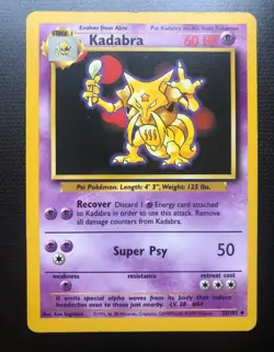 Pokemon TCG Abra 43 / Kadabra 32/ Psychic Energy 101 Base Set Common / Uncommon - Image 4