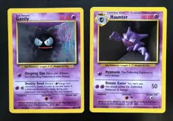 Pokemon TCG Base Set 1999 Psychic Gastly 50/102 & Haunter 29/102 - Image 1