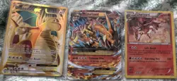 Pokemon TCG Holo EX Lot of 3 - M Charizard EX, Dragonite EX, Charizard - Image 1