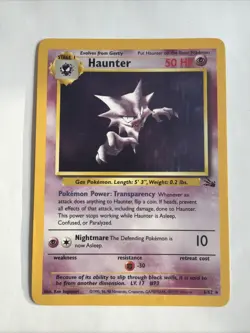Pokemon TCG Haunter 6/62 Fossil Unlimited Holo Rare 1999 Vintage - Image 1