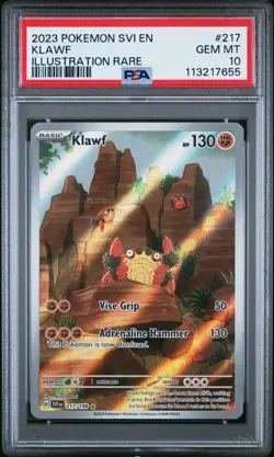 2023 POKEMON SVI EN-SCARLET & VIOLET ILLUSTRATION RARE #217 KLAWF PSA 10 - Image 1