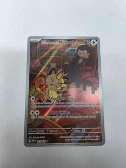 2025 Pokemon Team Rocket's Meowth DRI 203/182 Illustration Rare NM - Image 1