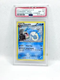 2012 Pokemon Black & White Gyrados Dragons Exalted Super Rare Cosmos Foil! PSA 8 - Image 1