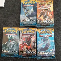 Pokemon TCG 5X Sleeved Booster Pack Lot - Sun and Moon And SWSH Era - SEALED - Image 1