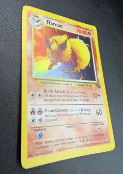 Flareon 3/64 - Jungle Unlimited 1999 - Vintage Pokemon WOTC Holo Rare LP - Image 2