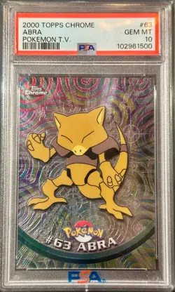2000 Topps Chrome Pokemon TV Abra Kadabra Alakazam Set 63 64 65 PSA 10 - Image 2