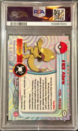 2000 Topps Chrome Pokemon TV Abra Kadabra Alakazam Set 63 64 65 PSA 10 - Image 3