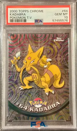 2000 Topps Chrome Pokemon TV Abra Kadabra Alakazam Set 63 64 65 PSA 10 - Image 4