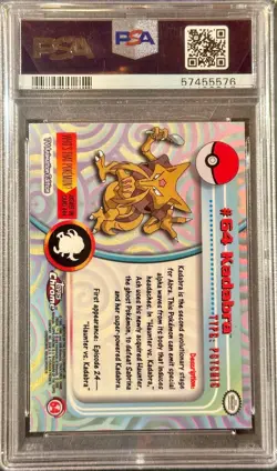 2000 Topps Chrome Pokemon TV Abra Kadabra Alakazam Set 63 64 65 PSA 10 - Image 5