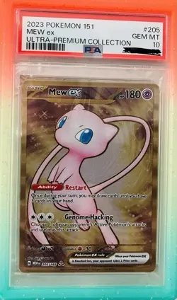 Pokemon TCG PSA 10 GEM MINT 2023 Metal 151 Ultra-Premium Collection MEW EX #205 - Image 1